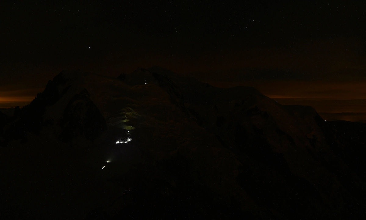 Webcam aiguille du midi avalanche Mont-blanc 3h43