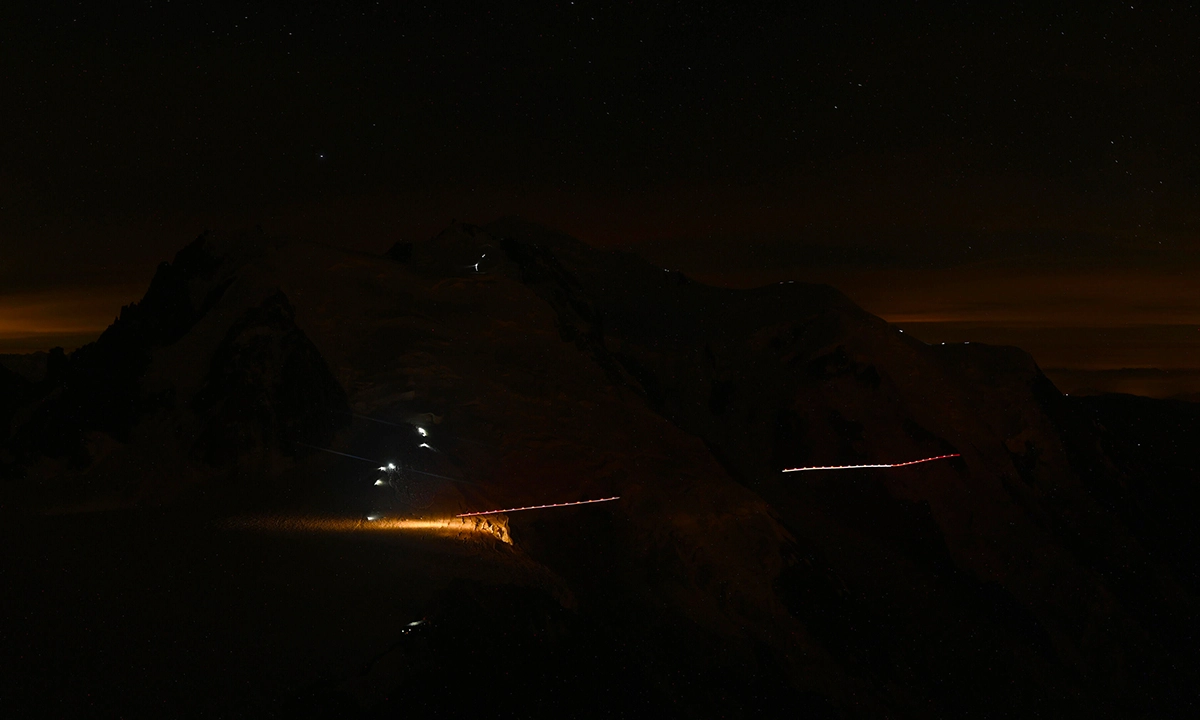 Webcam aiguille du midi avalanche Mont-blanc 3h53