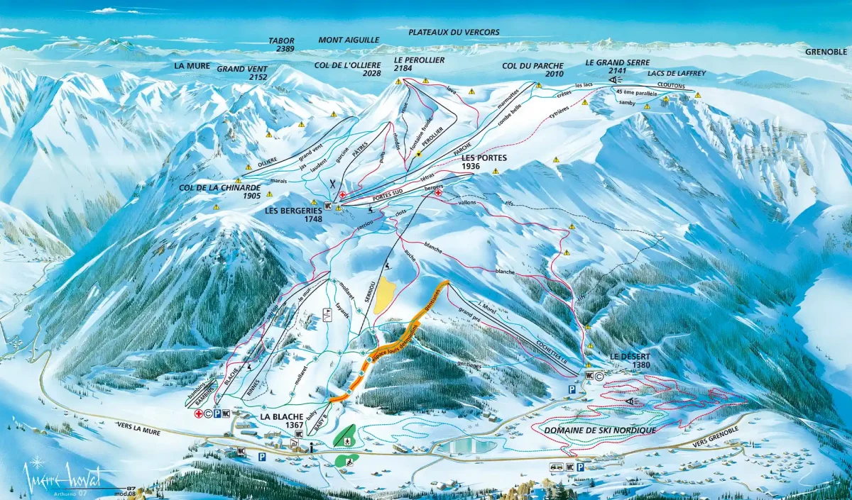 Plan des pistes Alpe du Grand-Serre