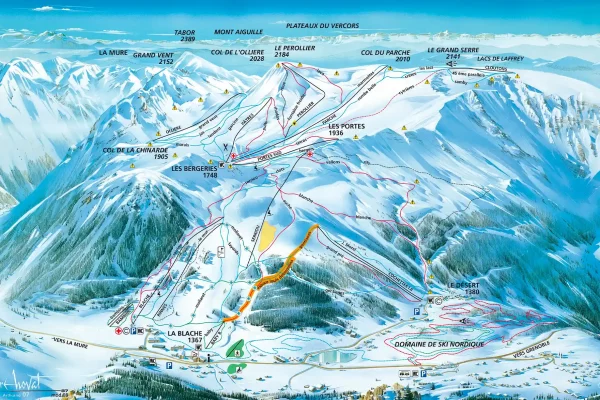 Plan des pistes Alpe du Grand-Serre