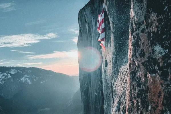 Drapeau US à l'envers Yosemite